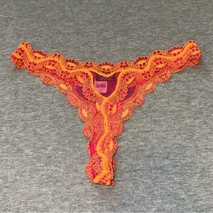 NWT Victoria’s Secret Sexy Little Things Vintage Floral Mesh Lace Thong LARGE